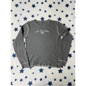 GAP Original 1969 Grey Waffle Long-Sleeve Thermal Shirt – Women's Medium